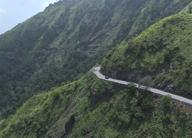 Aerial View of Mountain Road in Charmadi Ghat Karnataka India