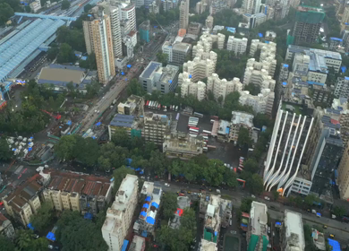 Aerial View of Mumbai Cityscape, High Rise Buildings and Arabian Sea Maharashtra