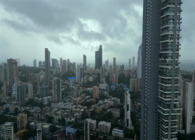 Aerial View of Mumbai Cityscape and Imperial Towers Maharashtra India