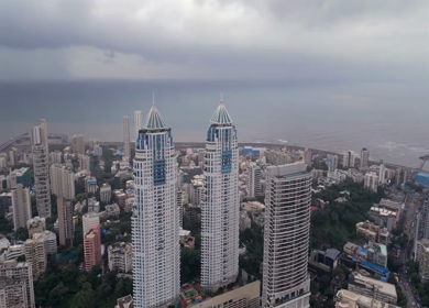 Aerial View of Mumbai Cityscape and Imperial Towers Maharashtra India
