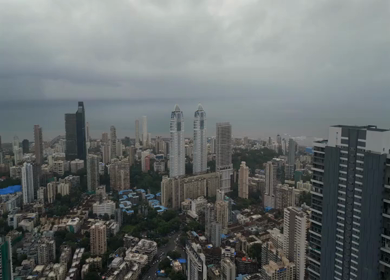 Aerial View of Mumbai Cityscape and Imperial Towers Maharashtra India