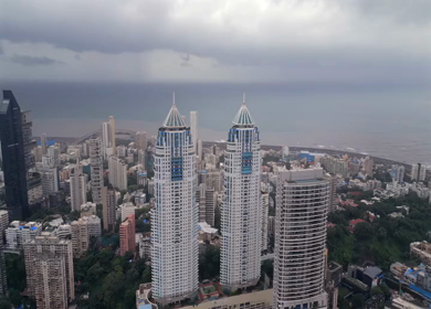 Aerial View of Mumbai Cityscape and Imperial Towers Maharashtra India