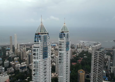 Aerial View of Mumbai Cityscape and Imperial Towers Maharashtra India
