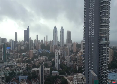 Aerial View of Mumbai Cityscape and Imperial Towers Maharashtra India