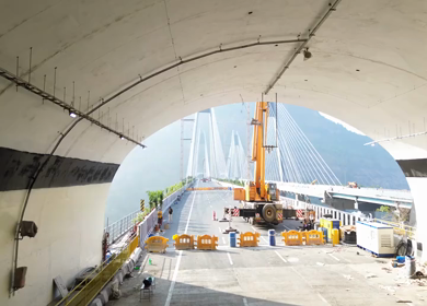 Aerial View of Mumbai Trans Harbour Link Missing Link Project in India