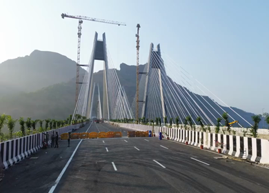 Aerial View of Mumbai Trans Harbour Link Missing Link Project in India