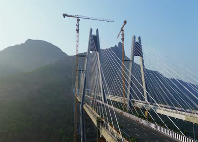 Aerial View of Mumbai Trans Harbour Link Missing Link Project in India
