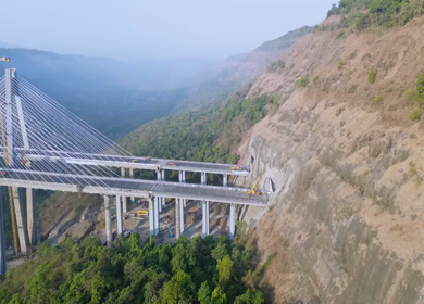 Aerial View of Mumbai Trans Harbour Link Missing Link Project in India