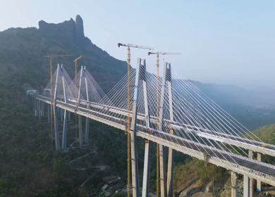 Aerial View of Mumbai Trans Harbour Link Missing Link Project in India
