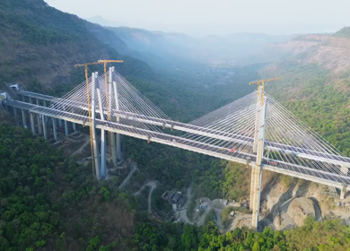 Aerial View of Mumbai Trans Harbour Link Missing Link Project in India