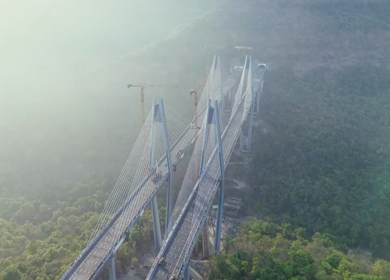 Aerial View of Mumbai Trans Harbour Link Missing Link Project in India
