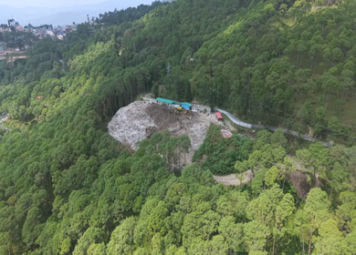 Aerial View of Municipal Dump Yard in Almora, Uttarakhand, India