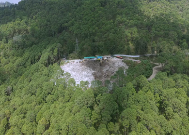 Aerial View of Municipal Dump Yard in Almora, Uttarakhand, India