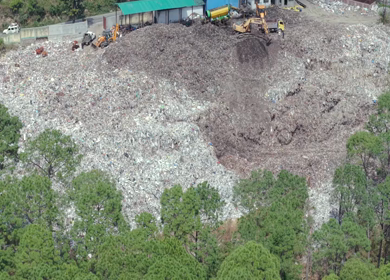 Aerial View of Municipal Dump Yard in Almora, Uttarakhand, India