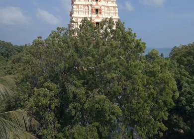 Aerial View of Naguleswaram Temple Keerimalai and Indian Ocean Jaffna Sri Lanka
