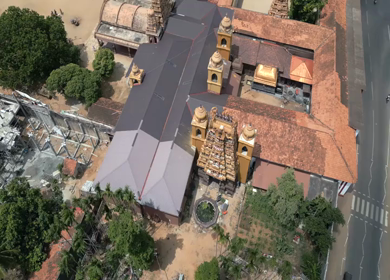 Aerial View of Nallur Kandaswamy Kovil Temple Jaffna Sri Lanka