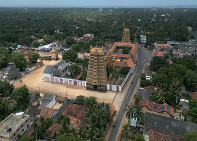 Aerial View of Nallur Kandaswamy Kovil Temple Jaffna Sri Lanka