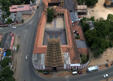 Aerial View of Nallur Kandaswamy Kovil Temple Jaffna Sri Lanka