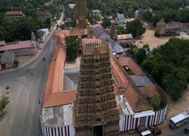 Aerial View of Nallur Kandaswamy Kovil Temple Jaffna Sri Lanka