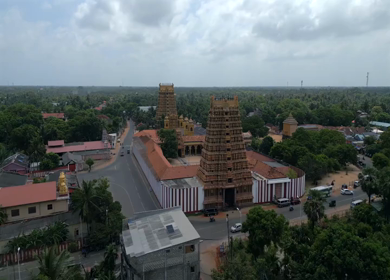 Aerial View of Nallur Kandaswamy Kovil Temple Jaffna Sri Lanka