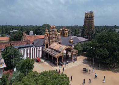 Aerial View of Nallur Kandaswamy Kovil Temple Jaffna Sri Lanka