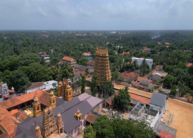 Aerial View of Nallur Kandaswamy Kovil Temple Jaffna Sri Lanka
