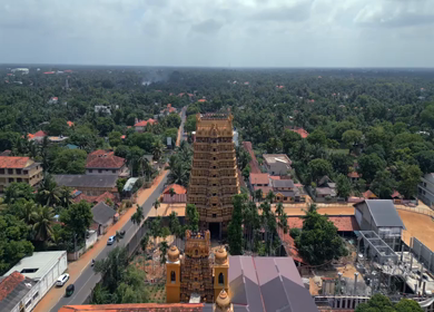 Aerial View of Nallur Kandaswamy Kovil Temple Jaffna Sri Lanka
