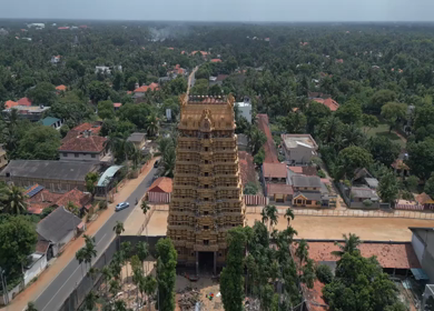 Aerial View of Nallur Kandaswamy Kovil Temple Jaffna Sri Lanka