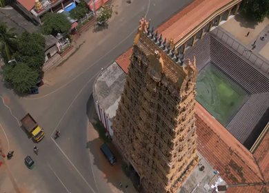 Aerial View of Nallur Kandaswamy Kovil Temple Jaffna Sri Lanka