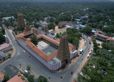 Aerial View of Nallur Kandaswamy Kovil Temple Jaffna Sri Lanka