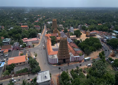 Aerial View of Nallur Kandaswamy Kovil Temple Jaffna Sri Lanka