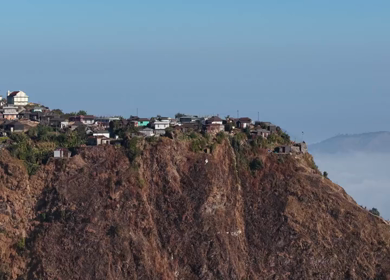 Aerial View of Nongjrong Village Above Sea of Clouds in Meghalaya
