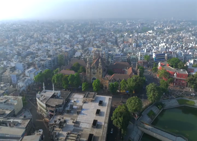 Aerial View of Nyay Mandir (Temple of Justice) in Vadodara, Gujarat