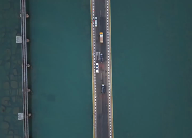 Aerial View of Pamban Bridge and Railway Bridge in Rameswaram Tamil Nadu India