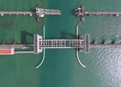 Aerial View of Pamban Bridge and Railway Bridge in Rameswaram Tamil Nadu India