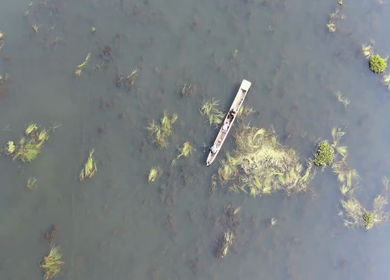 Aerial View of People Enjoying Boat Ride on Loktak Lake Manipur India