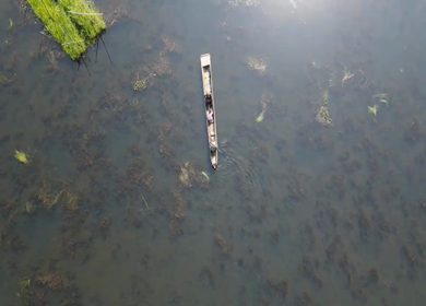 Aerial View of People Enjoying Boat Ride on Loktak Lake Manipur India
