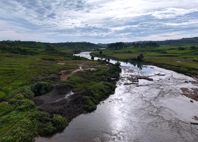Aerial View of Phe Phe Falls Meghalaya