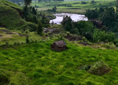 Aerial View of Phe Phe Falls Meghalaya
