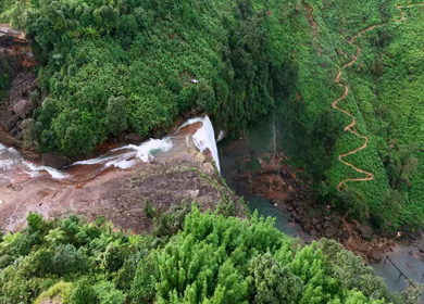 Aerial View of Phe Phe Falls Meghalaya