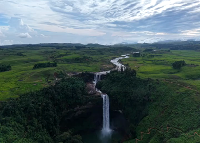 Aerial View of Phe Phe Falls Meghalaya