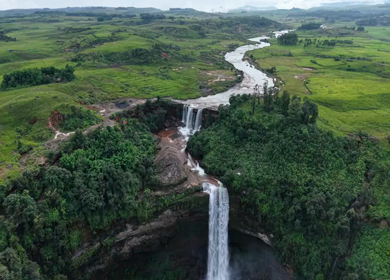 Aerial View of Phe Phe Falls Meghalaya