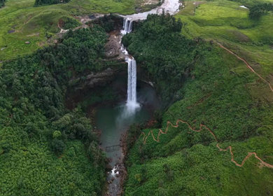 Aerial View of Phe Phe Falls Meghalaya