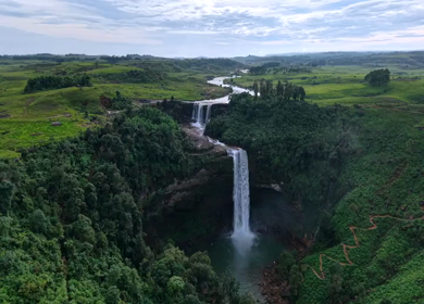 Aerial View of Phe Phe Falls Meghalaya