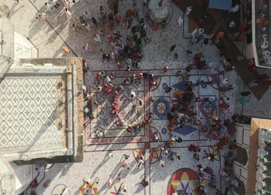 Aerial View of Prannath Ji Temple During Phoolon Ki Holi Panna Madhya Pradesh