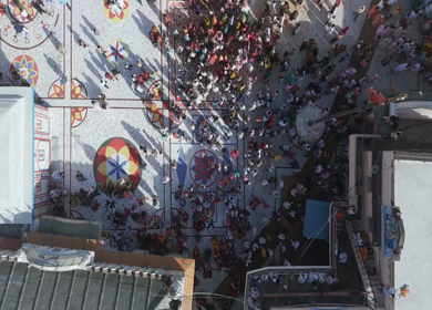 Aerial View of Prannath Ji Temple During Phoolon Ki Holi Panna Madhya Pradesh