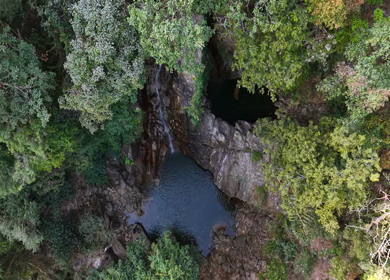 Aerial View of Pung Iyer Falls Natural Rock Pool in Meghalaya India