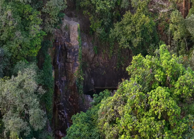 Aerial View of Pung Iyer Falls Natural Rock Pool in Meghalaya India