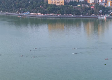 Aerial View of Raja Bhoj Statue and Upper Lake Bhopal, Madhya Pradesh