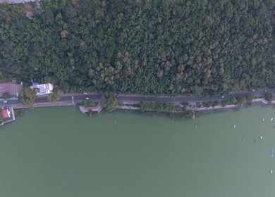 Aerial View of Raja Bhoj Statue and Upper Lake Bhopal, Madhya Pradesh